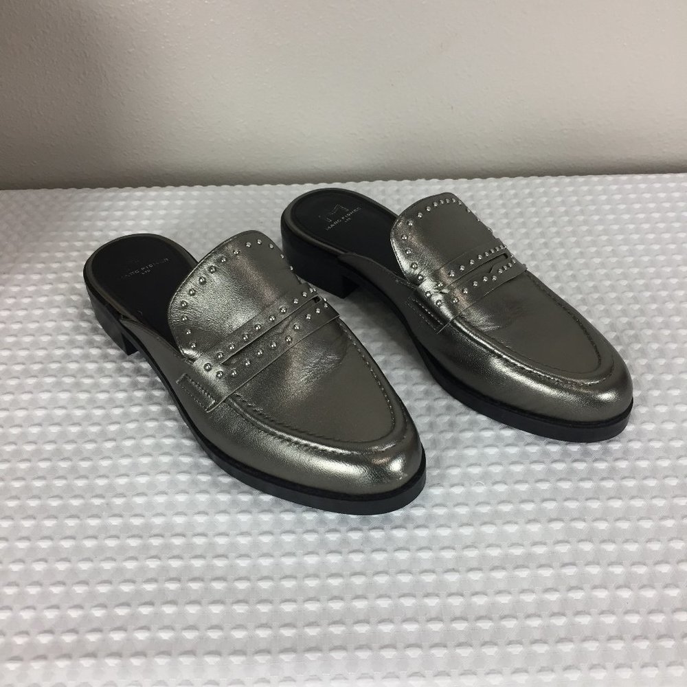 Marc Fisher LTD Studded Metallic Block Heel Mules